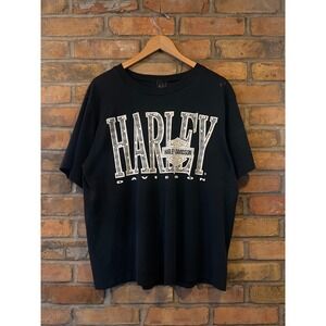 Vintage Harley Davidson T Shirt Mens XL Black Graphic Biker Tee Made in Canada